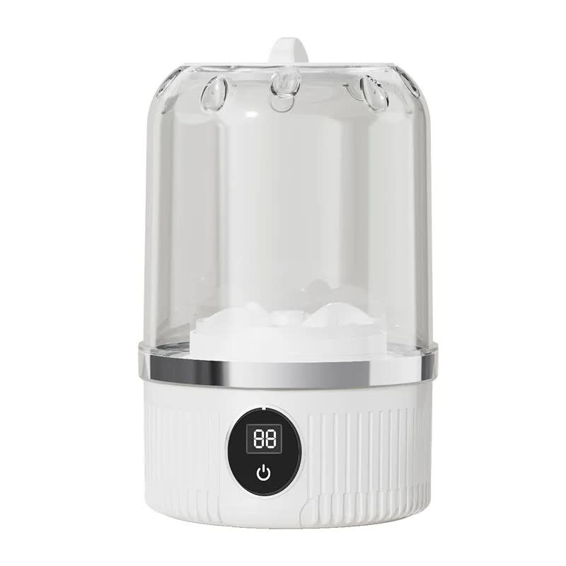 White Portable Mini Washing Machine - Rechargeable USB-C Electric Washer for Travel, Delicates &amp; Socks
