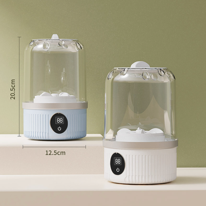 Blue Portable Mini Washing Machine - Rechargeable USB-C Electric Washer for Travel, Delicates & Socks