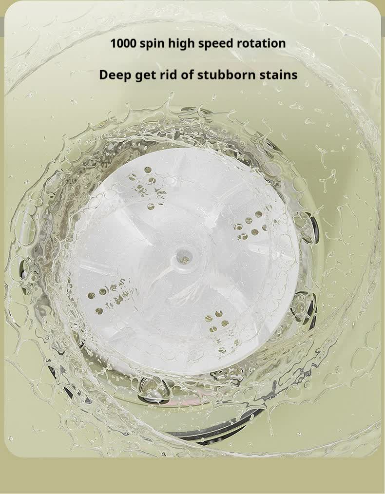 Blue Portable Mini Washing Machine - Rechargeable USB-C Electric Washer for Travel, Delicates & Socks