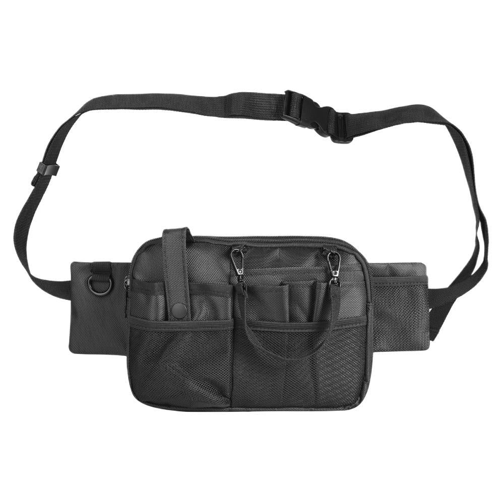 Black Nurse Utility Belt Bag - Multi-Pocket Medical Organizer Waist Pack for Tools &amp; Essentials