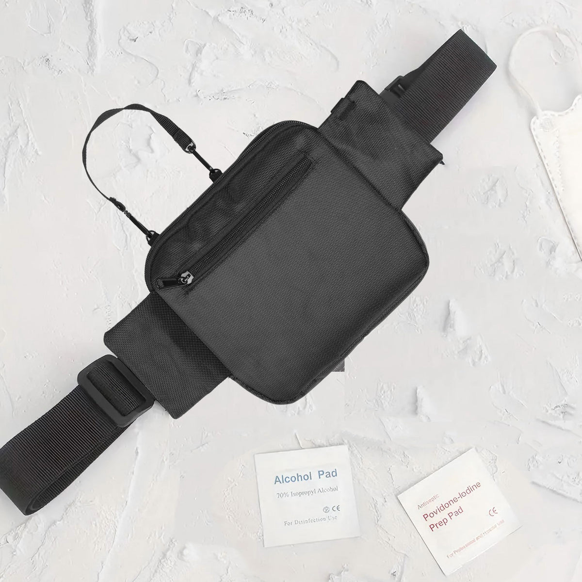 Black Nurse Utility Belt Bag - Multi-Pocket Medical Organizer Waist Pack for Tools & Essentials