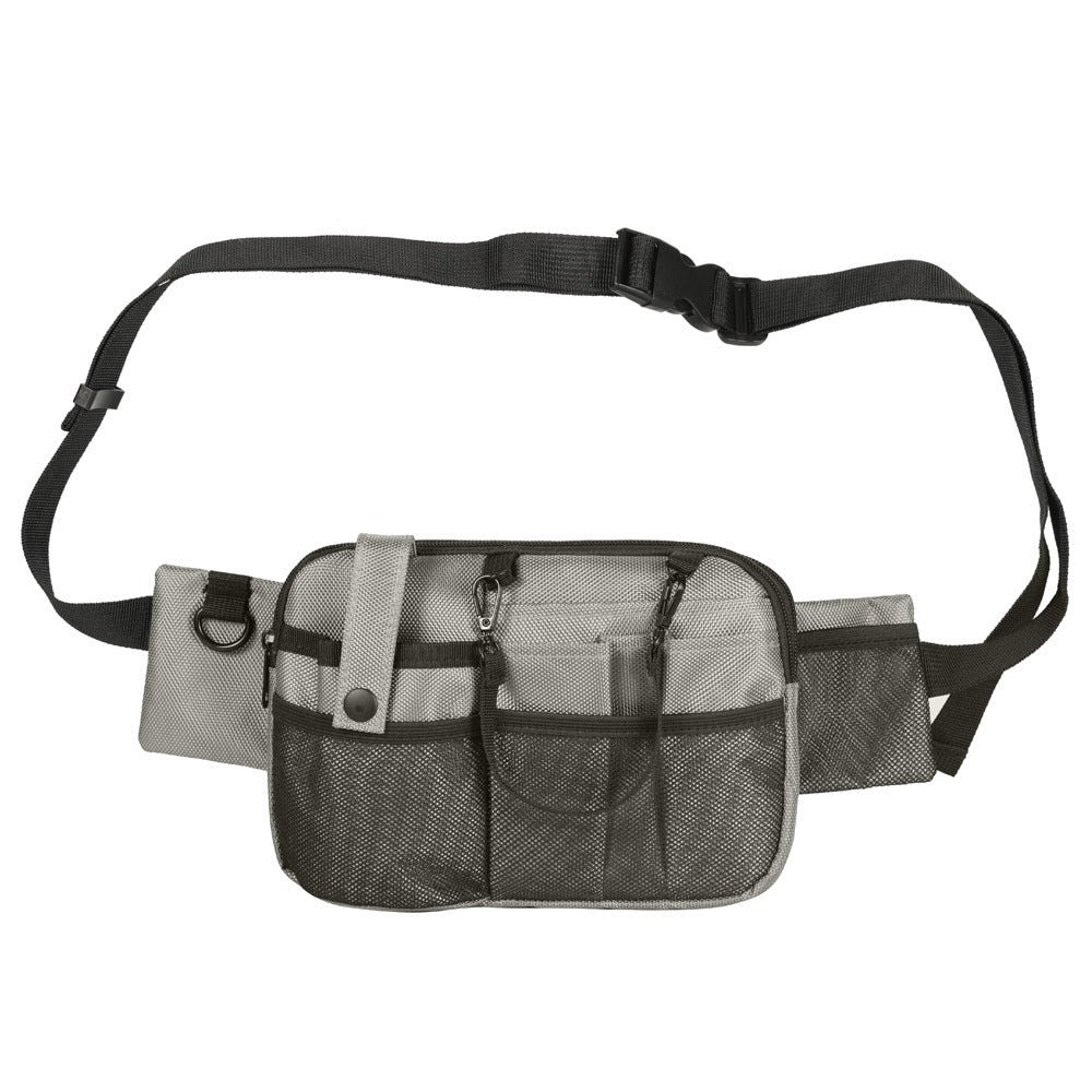 Grey and Black Nurse Utility Belt Bag - Multi-Pocket Medical Organizer Waist Pack for Tools &amp; Essentials