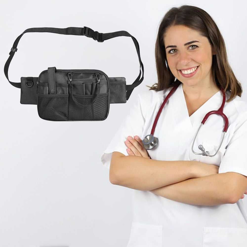 Dark Blue Nurse Utility Belt Bag - Multi-Pocket Medical Organizer Waist Pack for Tools & Essentials