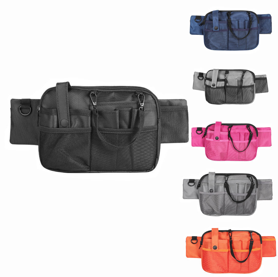 Grey Nurse Utility Belt Bag - Multi-Pocket Medical Organizer Waist Pack for Tools & Essentials