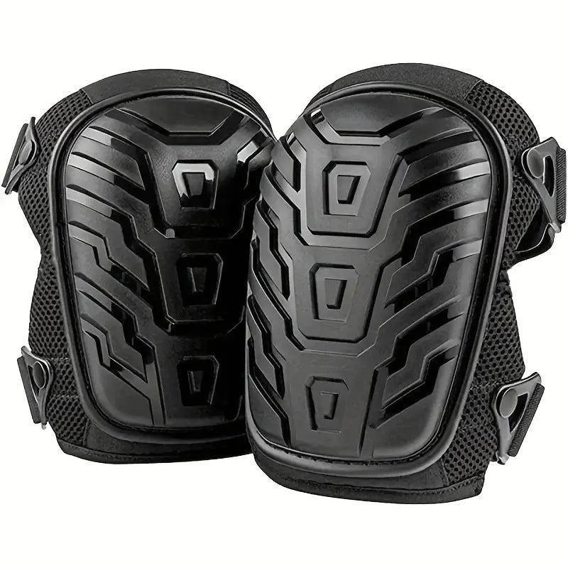 1 Pair Black Professional Hard Shell Knee Pads - Heavy Duty Protection for Work, Construction, Gardening & Outdoor Sports