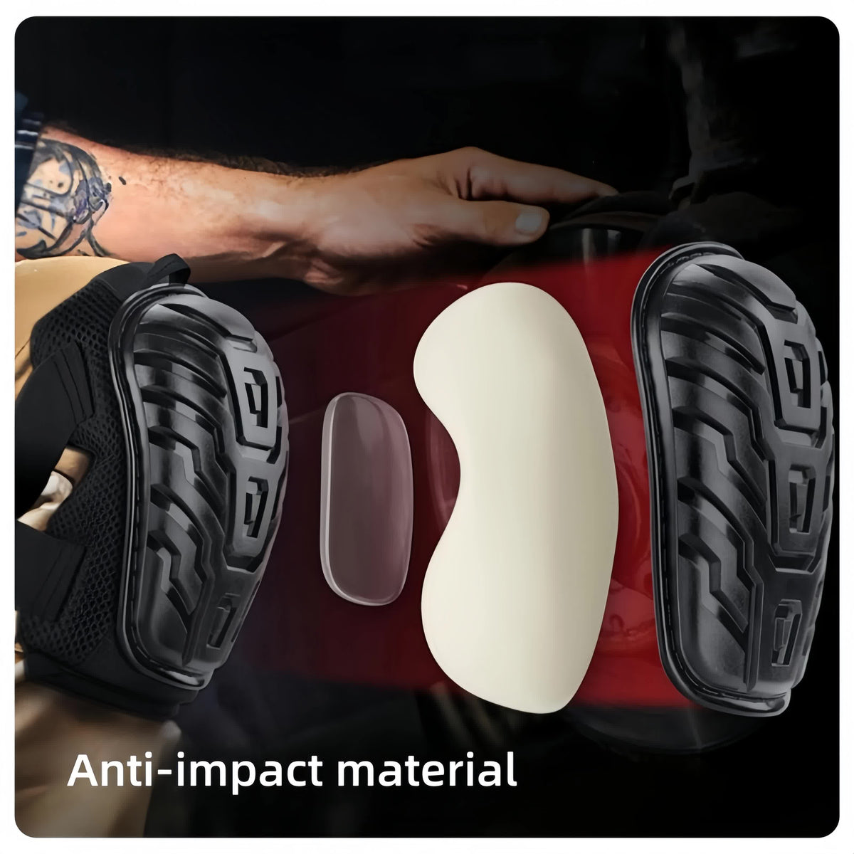 1 Pair Black Professional Hard Shell Knee Pads - Heavy Duty Protection for Work, Construction, Gardening & Outdoor Sports