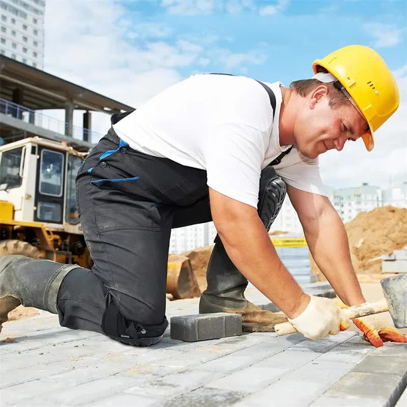 1 Pair Red Professional Hard Shell Knee Pads - Heavy Duty Protection for Work, Construction, Gardening & Outdoor Sports