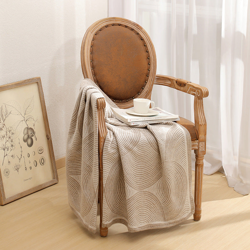 Khaki Luxurious Paisley Jacquard Throw Blanket - Soft Wool Blend with Tassels, 120x150cm, Lightweight Sofa &amp; Nap Blanket