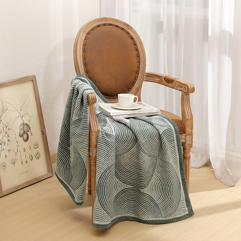 Green Luxurious Paisley Jacquard Throw Blanket - Soft Wool Blend with Tassels, 120x150cm, Lightweight Sofa &amp; Nap Blanket