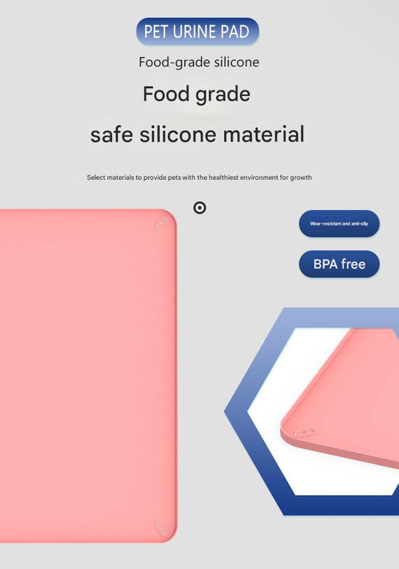 Grey Reusable Silicone Pet Pee Pad Holder - Non-Slip Training Tray with Spill-Proof Edges for Dogs & Puppies(81cm x 54cm)