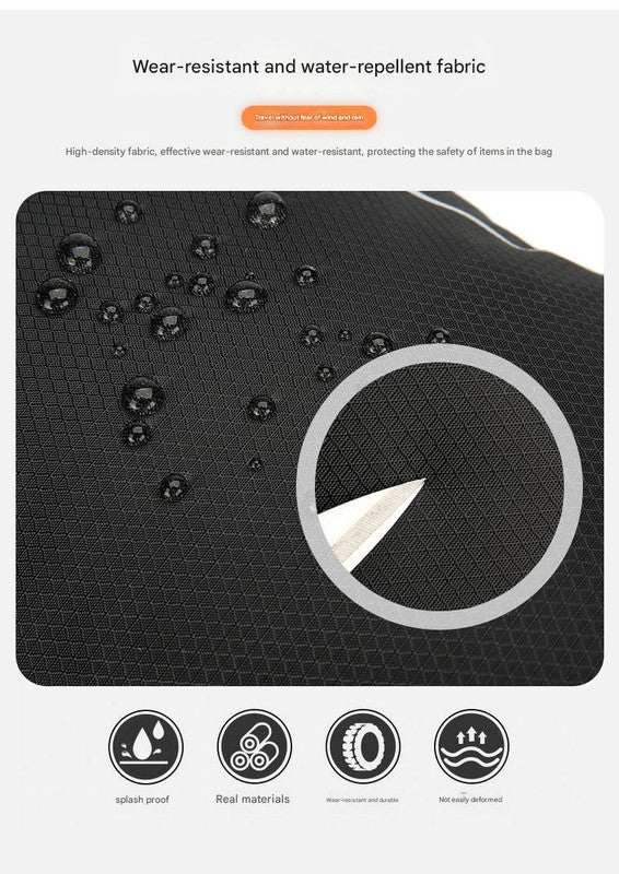 Black Lightweight 16L Outdoor Cycling & Hiking Backpack - Water-Repellent Nylon Daypack with Reflective Strips