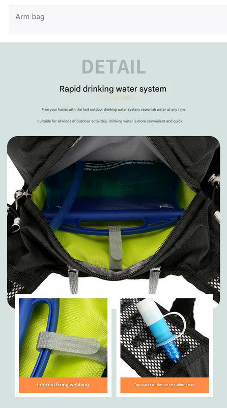 Black Lightweight 16L Outdoor Cycling & Hiking Backpack - Water-Repellent Nylon Daypack with Reflective Strips