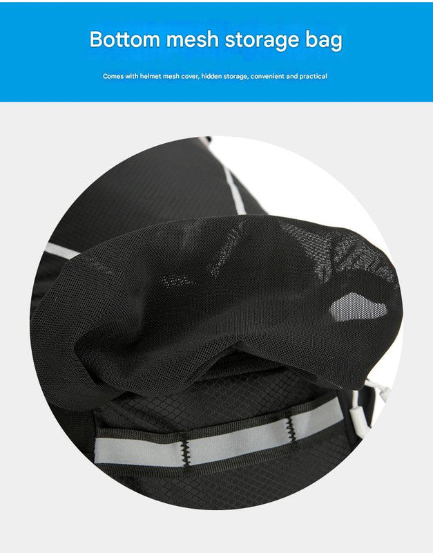 Dark Blue Lightweight 16L Outdoor Cycling & Hiking Backpack - Water-Repellent Nylon Daypack with Reflective Strips