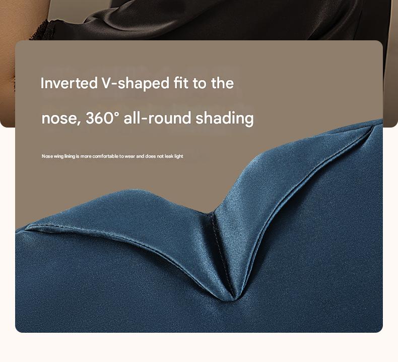 Black Luxury 19 Momme Mulberry Silk Sleep Mask - Total Blackout Comfort, Wide Design & Adjustable Strap