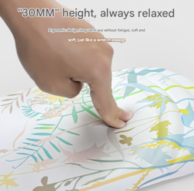 Blue Pattern Ergonomic Mouse Pad with 3D Silicone Gel Wrist Rest - Stylish Comfort & Support for Office & Home