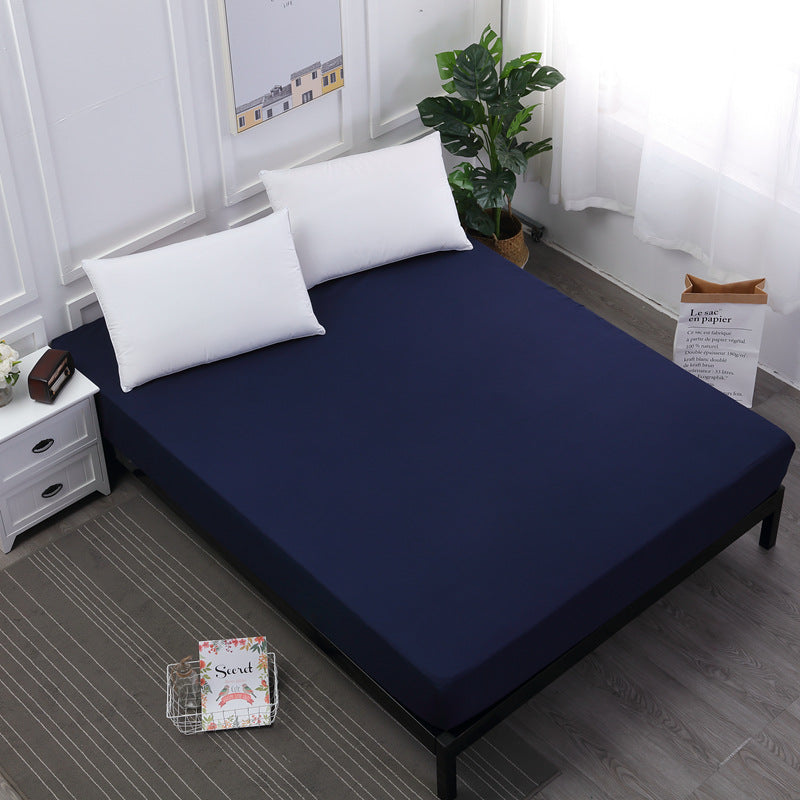 Dark Blue Queen Size Waterproof Fitted Mattress Protector - Soft &amp; Breathable Bed Cover, Hypoallergenic, Deep Pocket (152x190x30cm)