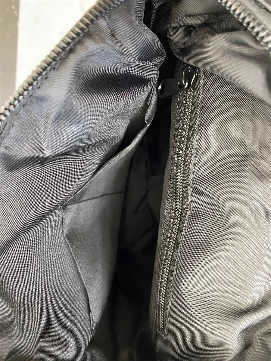 Size S Black Stylish Waterproof Nylon Backpack - Lightweight, Multi-Pocket for Travel, Commute & Daily Use