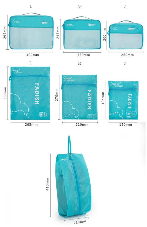 Grey 7-Piece Travel Packing Cubes & Organizer Set - Lightweight Luggage Storage Bags for Clothes, Shoes & Toiletries