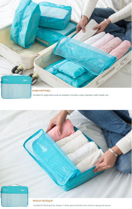 Grey 7-Piece Travel Packing Cubes & Organizer Set - Lightweight Luggage Storage Bags for Clothes, Shoes & Toiletries