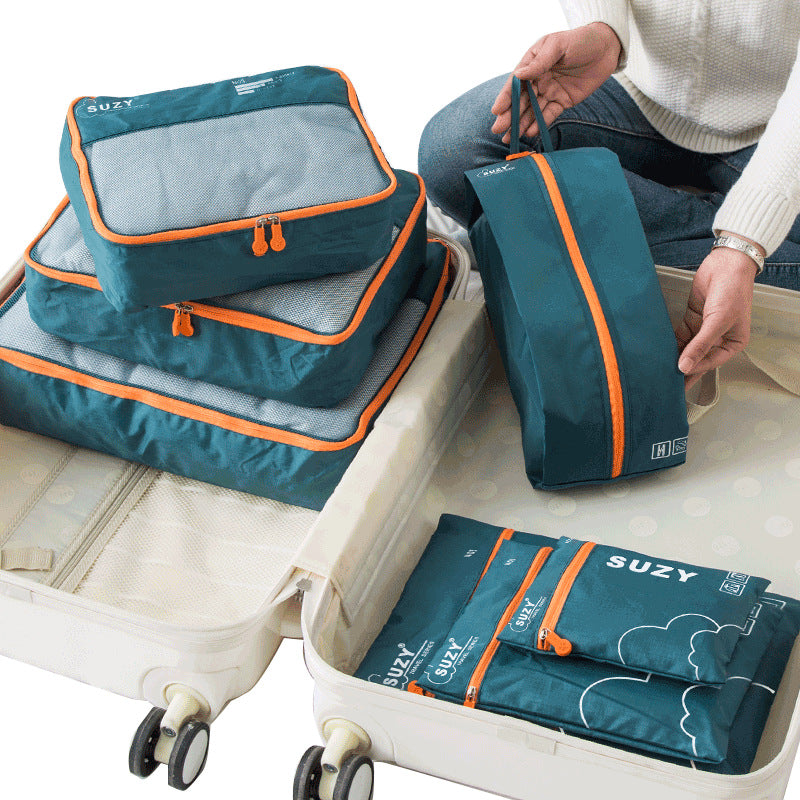 Dark Green 7-Piece Travel Packing Cubes &amp; Organizer Set - Lightweight Luggage Storage Bags for Clothes, Shoes &amp; Toiletries