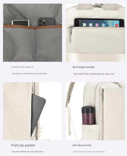 Black Slim Minimalist Laptop Backpack - Shockproof & Anti-Theft Design, Travel-Friendly with Luggage Strap, Water-Resistant