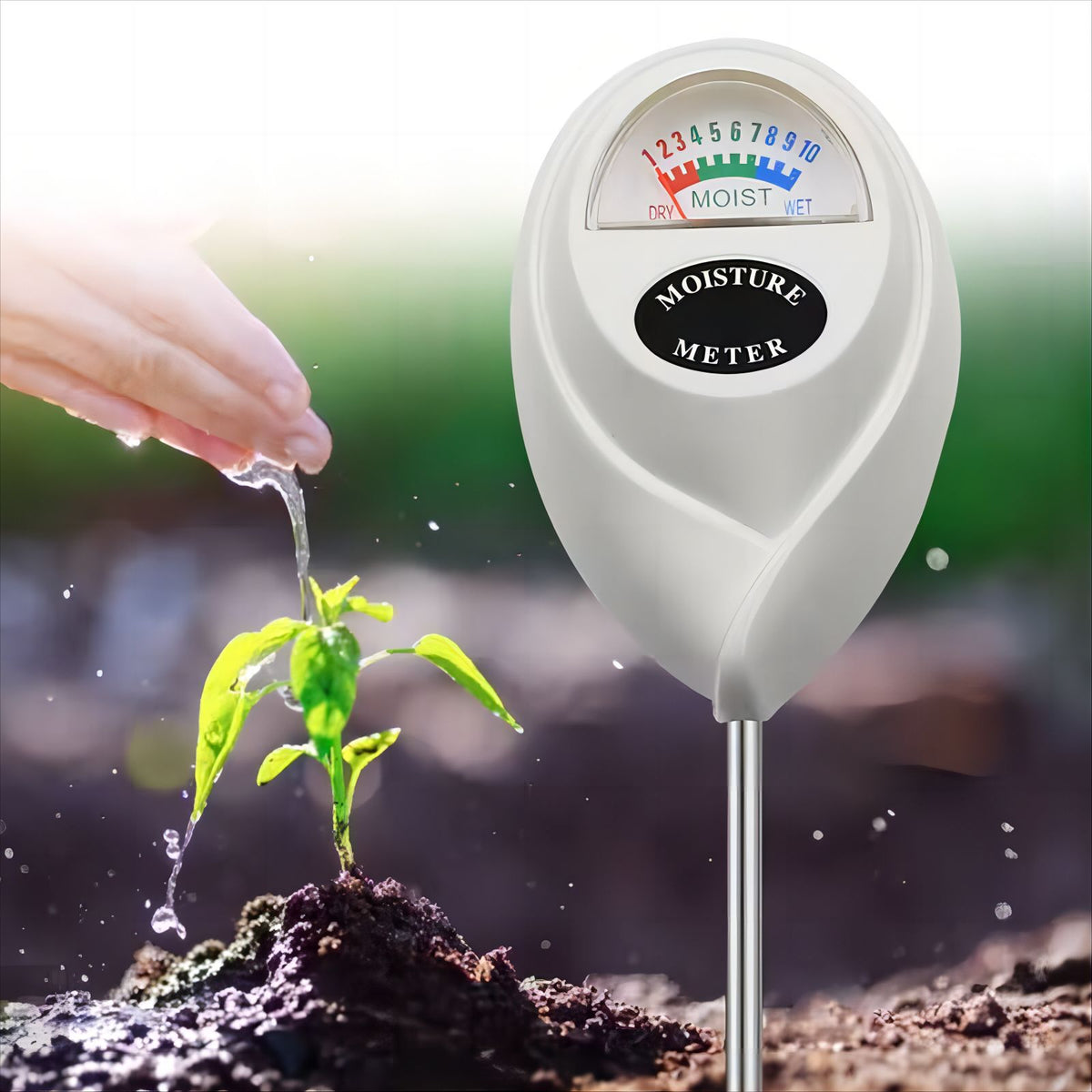 2 Pcs White Soil Moisture Meter - Accurate Plant Water Monitor for Garden &amp; Potted Plants, No Batteries Needed
