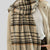 Coffee Chic Plaid Winter Scarf - Large Soft Polyester Shawl Wrap with Tassels, Korean Inspired Fashion