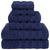 Dark Blue Luxury 6-Piece Combed Cotton Towel Bale Set - Ultra Soft & Absorbent Bath, Hand, Face Towels