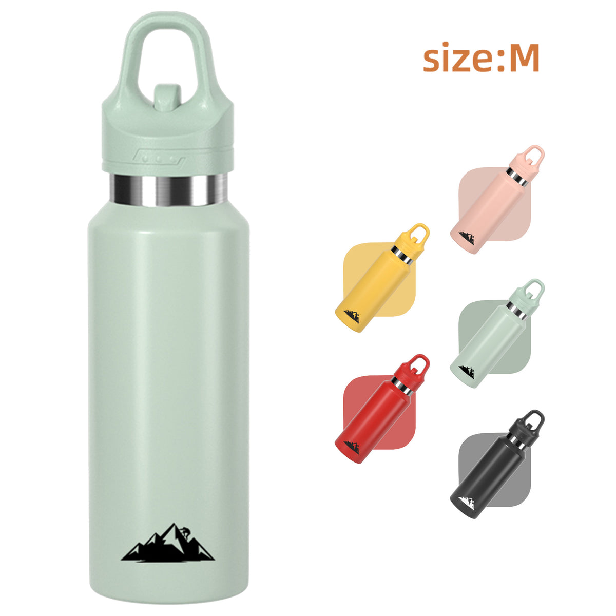 Green 480ml Insulated Stainless Steel Water Bottle - Leakproof One-Click Lid Thermal Flask for Hot &amp; Cold Drinks