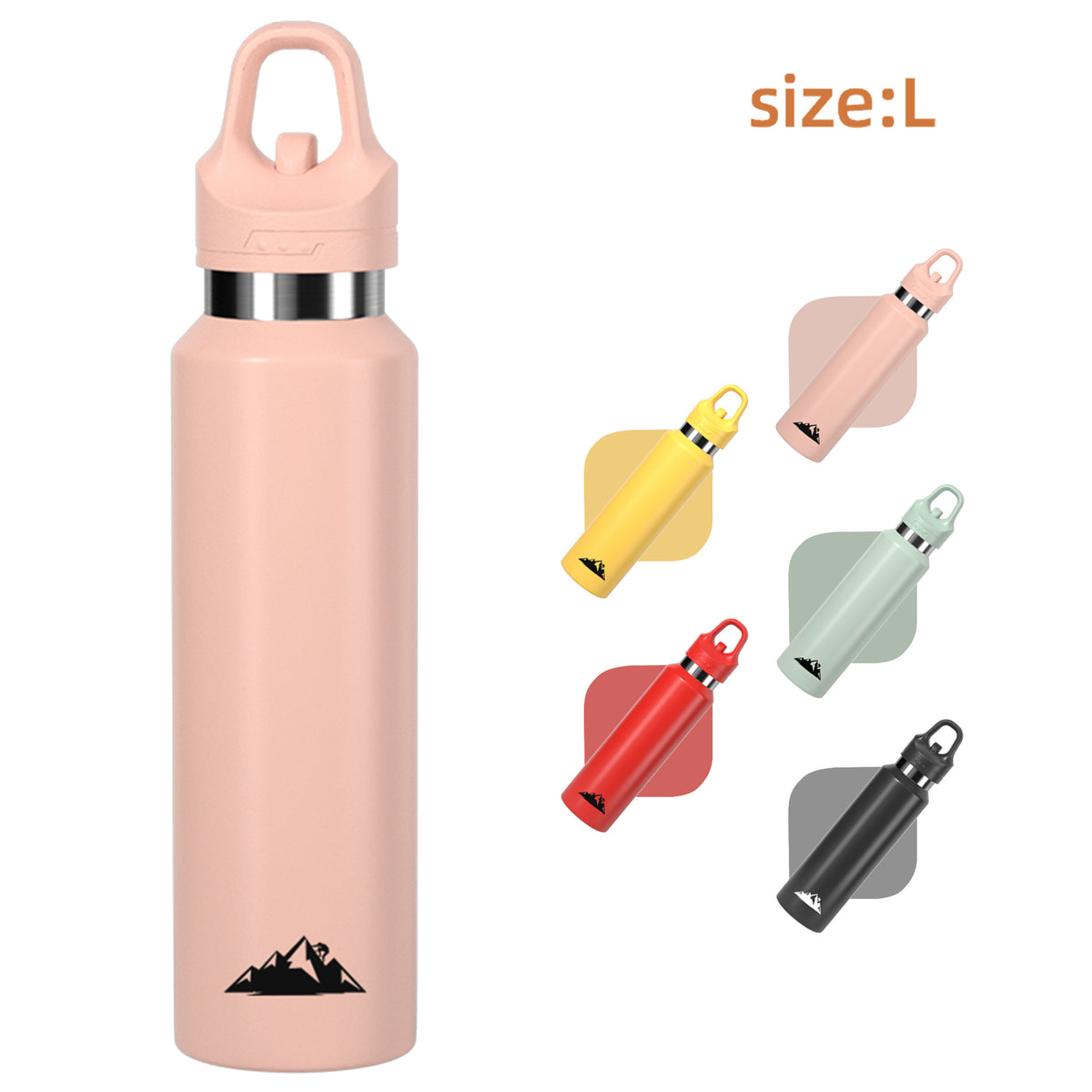 Pink 680ml Insulated Stainless Steel Water Bottle - Leakproof One-Click Lid Thermal Flask for Hot &amp; Cold Drinks