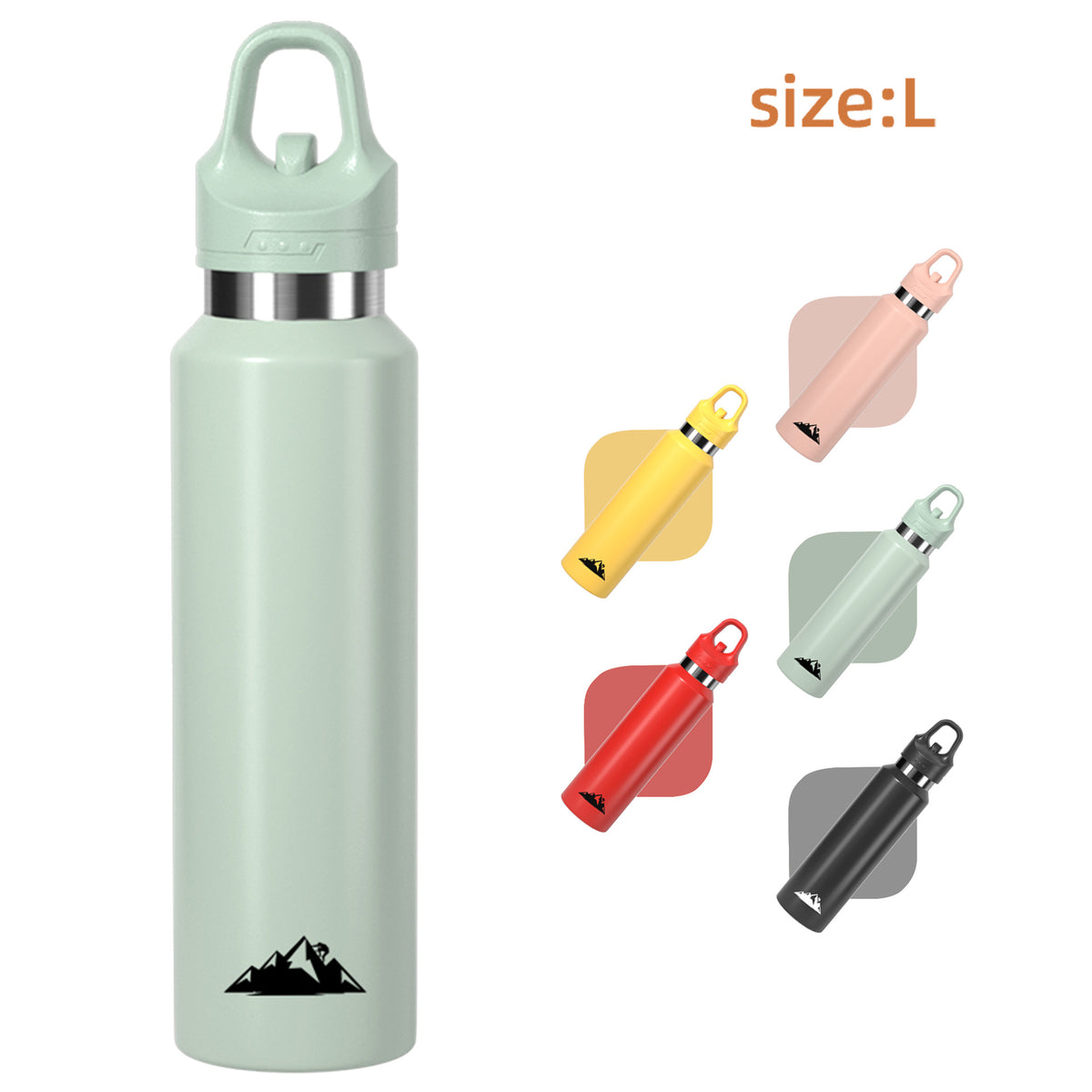 Green 680ml Insulated Stainless Steel Water Bottle - Leakproof One-Click Lid Thermal Flask for Hot &amp; Cold Drinks