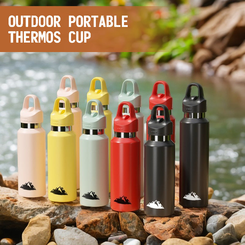Green 680ml Insulated Stainless Steel Water Bottle - Leakproof One-Click Lid Thermal Flask for Hot & Cold Drinks