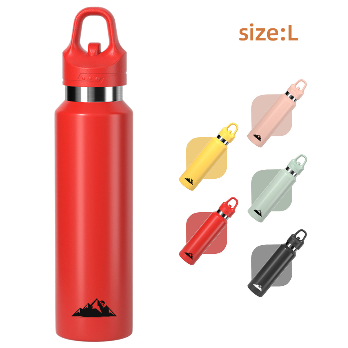 Red 680ml Insulated Stainless Steel Water Bottle - Leakproof One-Click Lid Thermal Flask for Hot &amp; Cold Drinks