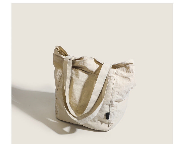 Black Chic Lightweight Canvas Blend Tote Bag - Stylish Large Capacity Shoulder Bag for Women, Perfect for Commute & Daily Use