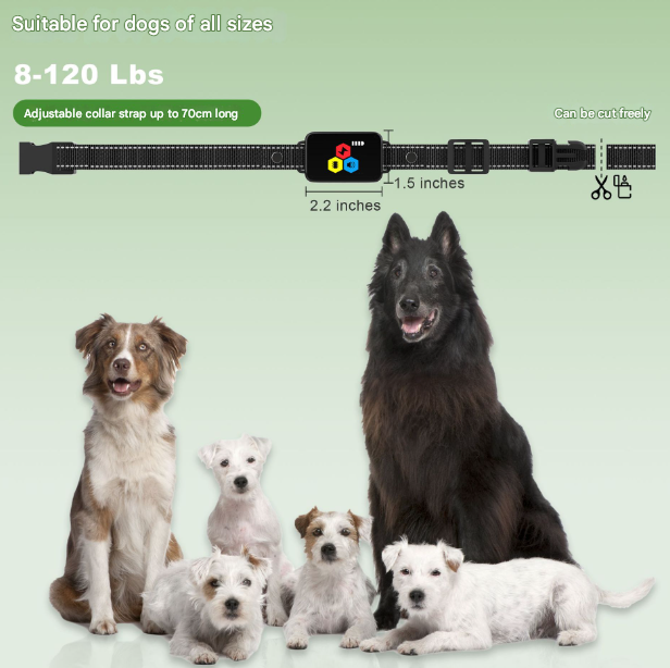 Black Rechargeable Remote Dog Training Collar - Waterproof E-Collar with Beep, Vibration & Shock Modes