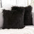 Black Luxurious Long Faux Fur Cushion Covers - Set of 2, 45x45cm Soft Plush Decorative Pillowcases for Sofa & Bed