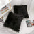 Black Luxurious Long Faux Fur Cushion Covers - Set of 2, 45x45cm Soft Plush Decorative Pillowcases for Sofa & Bed
