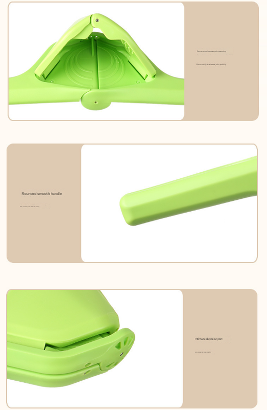 3 Pcs Green Easy-Squeeze Manual Citrus Juicer - Durable Lemon & Orange Squeezer with Pour Spout, Food-Grade PP