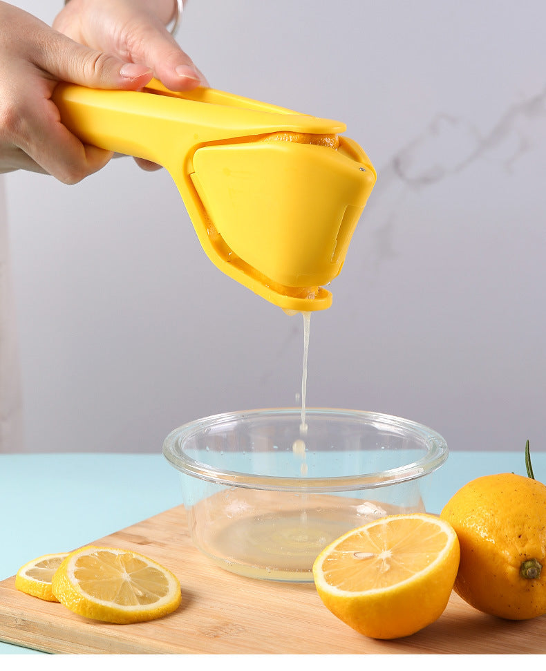 3 Pcs Yellow Easy-Squeeze Manual Citrus Juicer - Durable Lemon &amp; Orange Squeezer with Pour Spout, Food-Grade PP