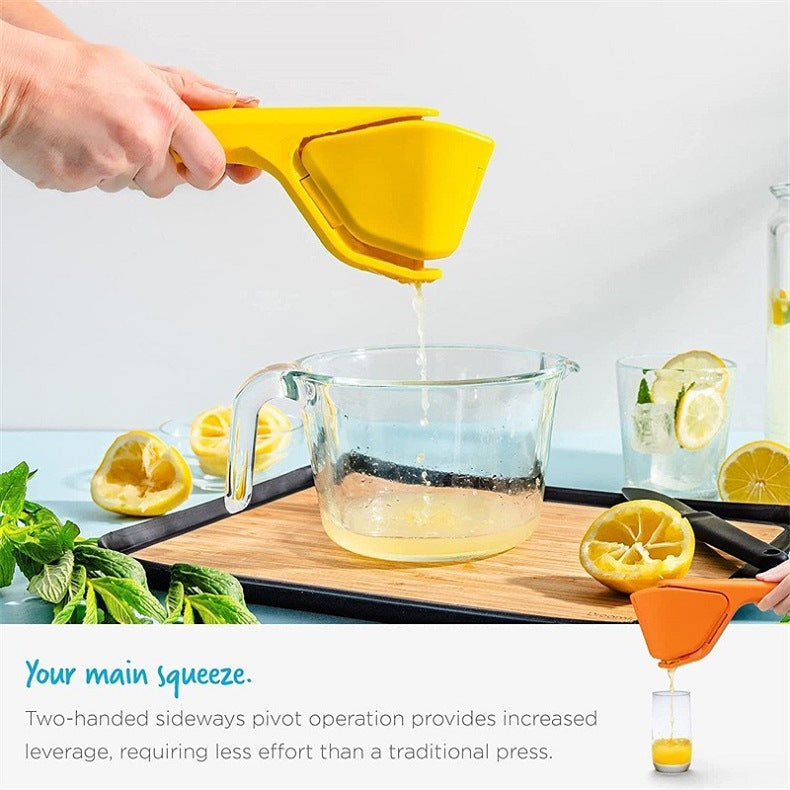 3 Pcs Yellow Easy-Squeeze Manual Citrus Juicer - Durable Lemon & Orange Squeezer with Pour Spout, Food-Grade PP