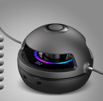 Black Smart Electric Jump Rope Machine with Bluetooth Music, Remote Control &amp; LED Lights