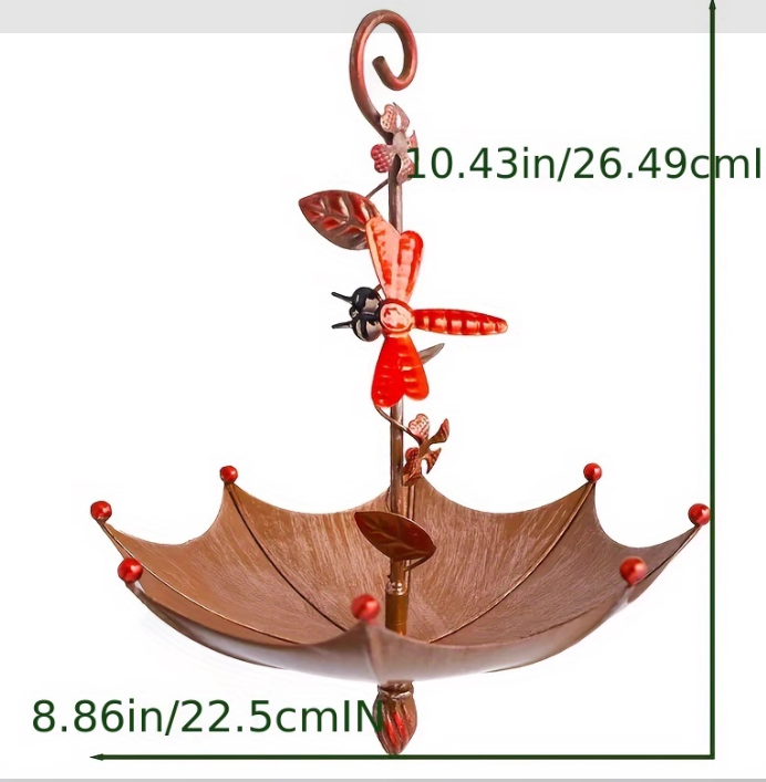 Nectar Charming Hanging Umbrella Bird Feeder - Decorative Outdoor Garden Accent