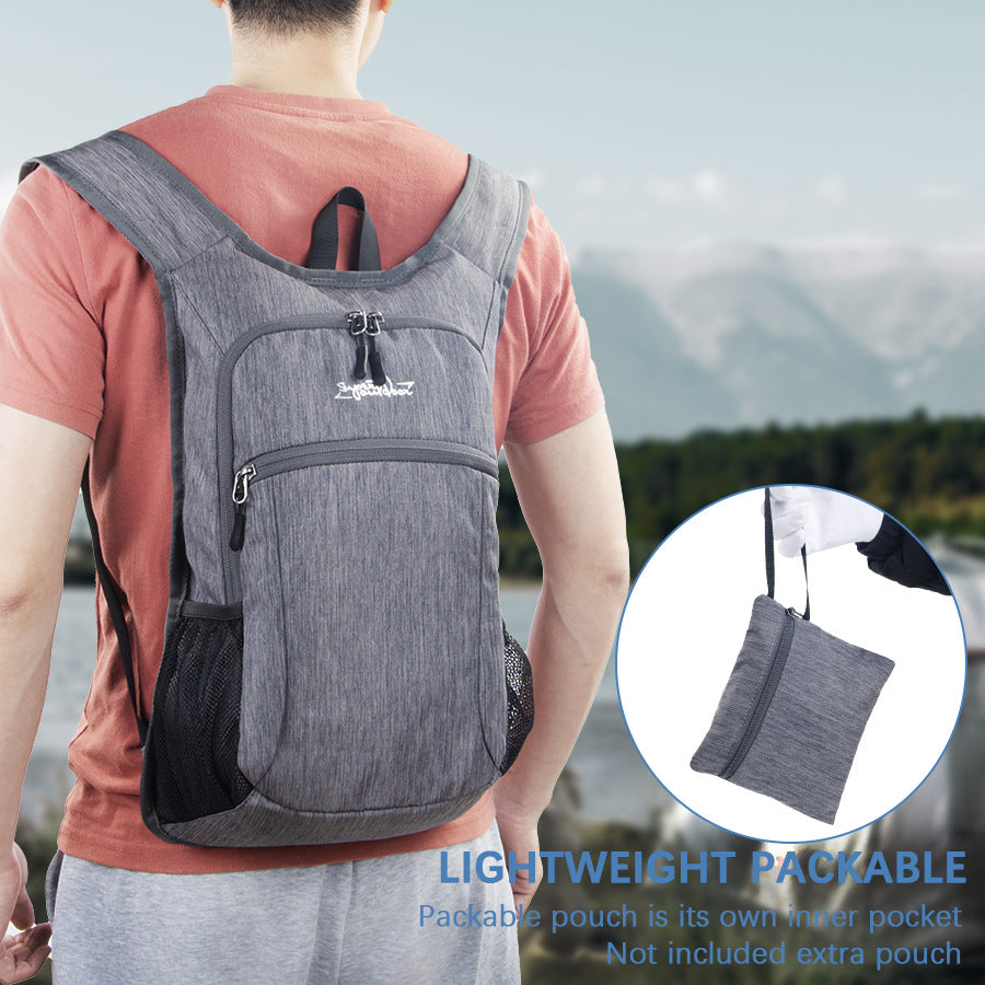 Grey Ultra Lightweight Packable Backpack - Foldable Daypack for Hiking &amp; Travel
