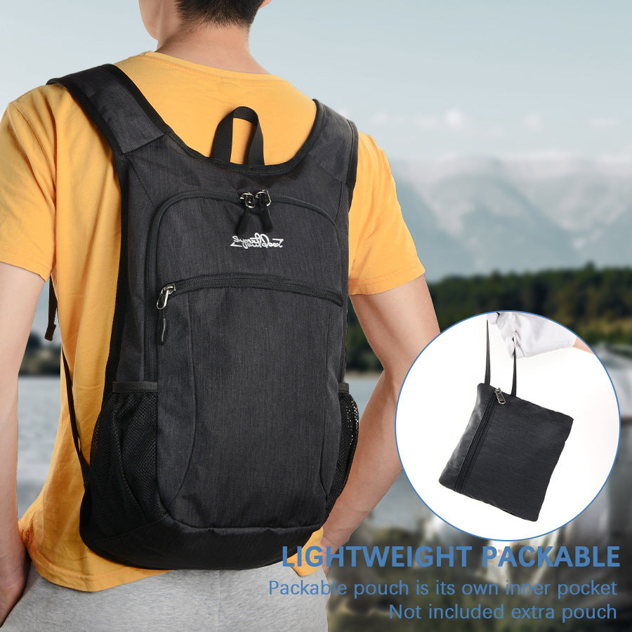 Black Ultra Lightweight Packable Backpack - Foldable Daypack for Hiking &amp; Travel
