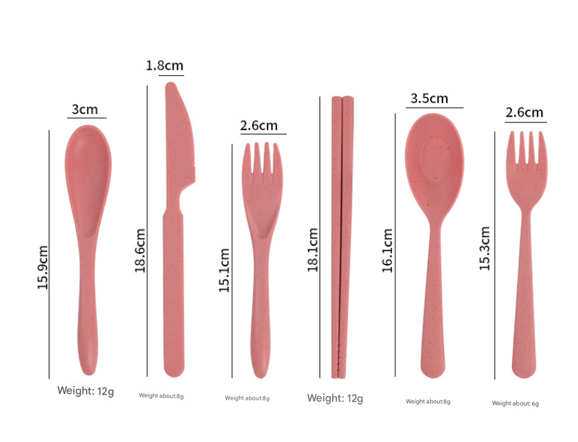 Dark Grey Durable Eco-Friendly Wheat Straw Dinnerware Set - 24 Pieces with Plates, Bowls, Cups & Cutlery