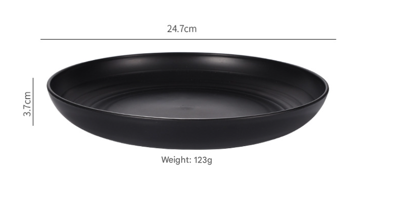 Stylish Dark Grey Wheat Straw Dinnerware Set - 24 Pieces Including Plates, Bowls & Cups