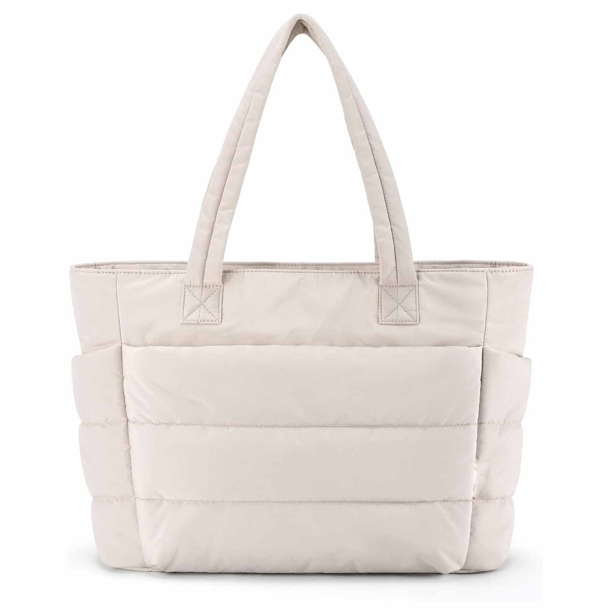 Beige Large Capacity Nylon Tote Bag for Women - Fashionable Travel Shoulder &amp; Crossbody Handbag