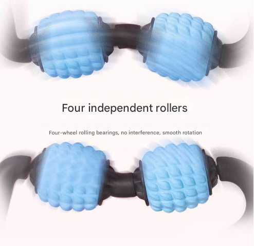 Black Set of 2 Foam Roller Ring Leg Massagers - Muscle Relief & Circulation Tool