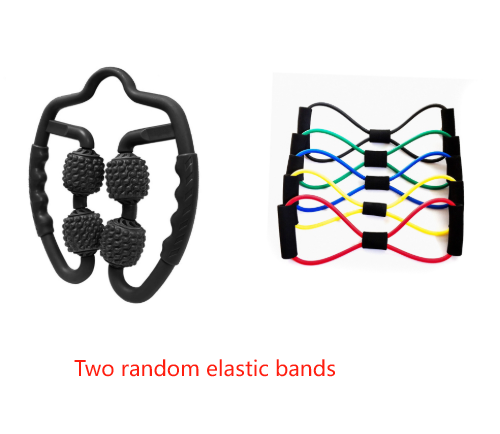 Black Set of 2 Foam Roller Ring Leg Massagers with 2 Resistance Bands - Muscle Relief Kit