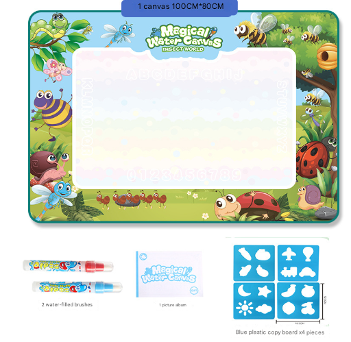 Forest Insect Giant Aqua Magic Doodle Mat 100x80cm - Mess-Free Reusable Water Drawing Pad for Creative Kids